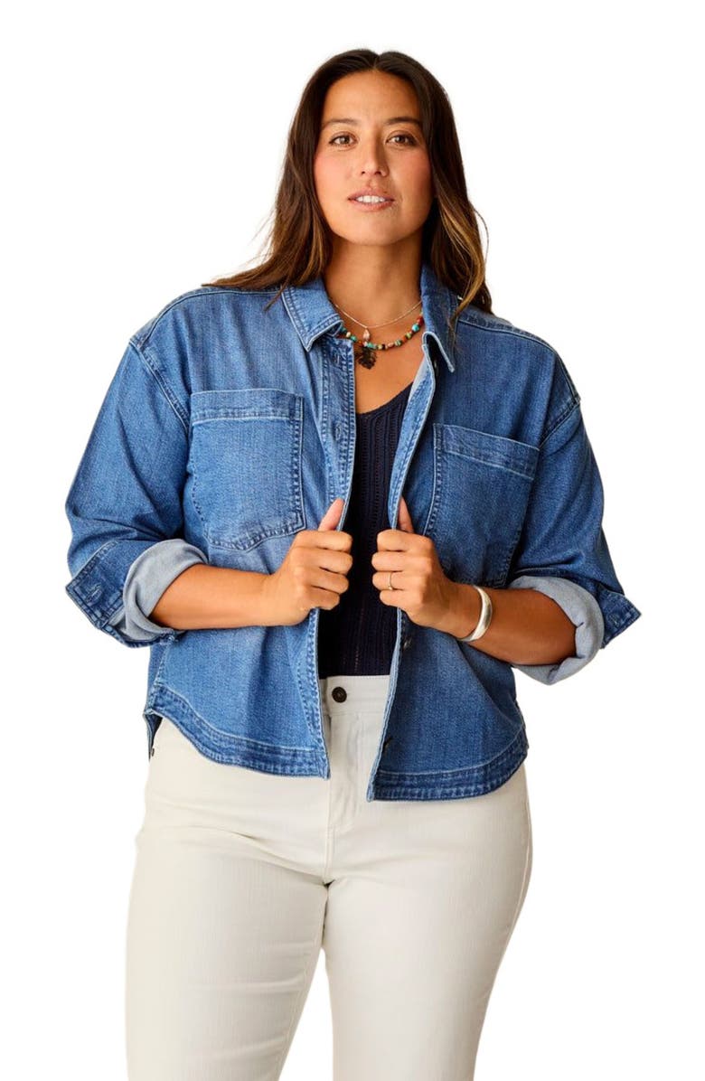 Carve Designs Flora Denim Shacket, Alternate, color, Magnolia