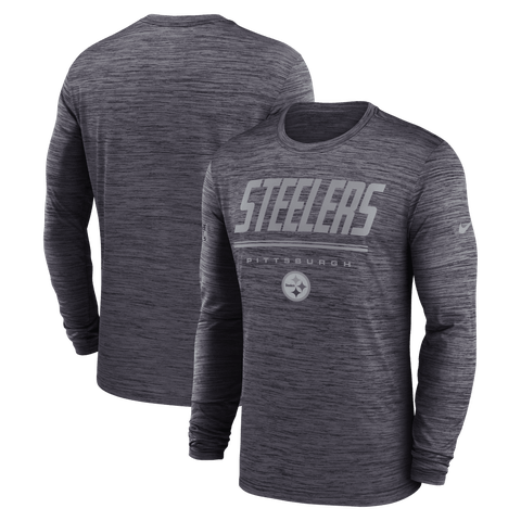Men's Nike Black Pittsburgh Steelers Sideline Offensive Transition Velocity Dri-FIT Long Sleeve T-Shirt