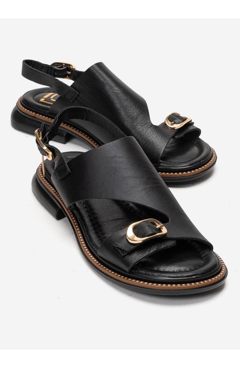 Forever & Always Shoes Cruel Leather Sandal, Main, color, Black