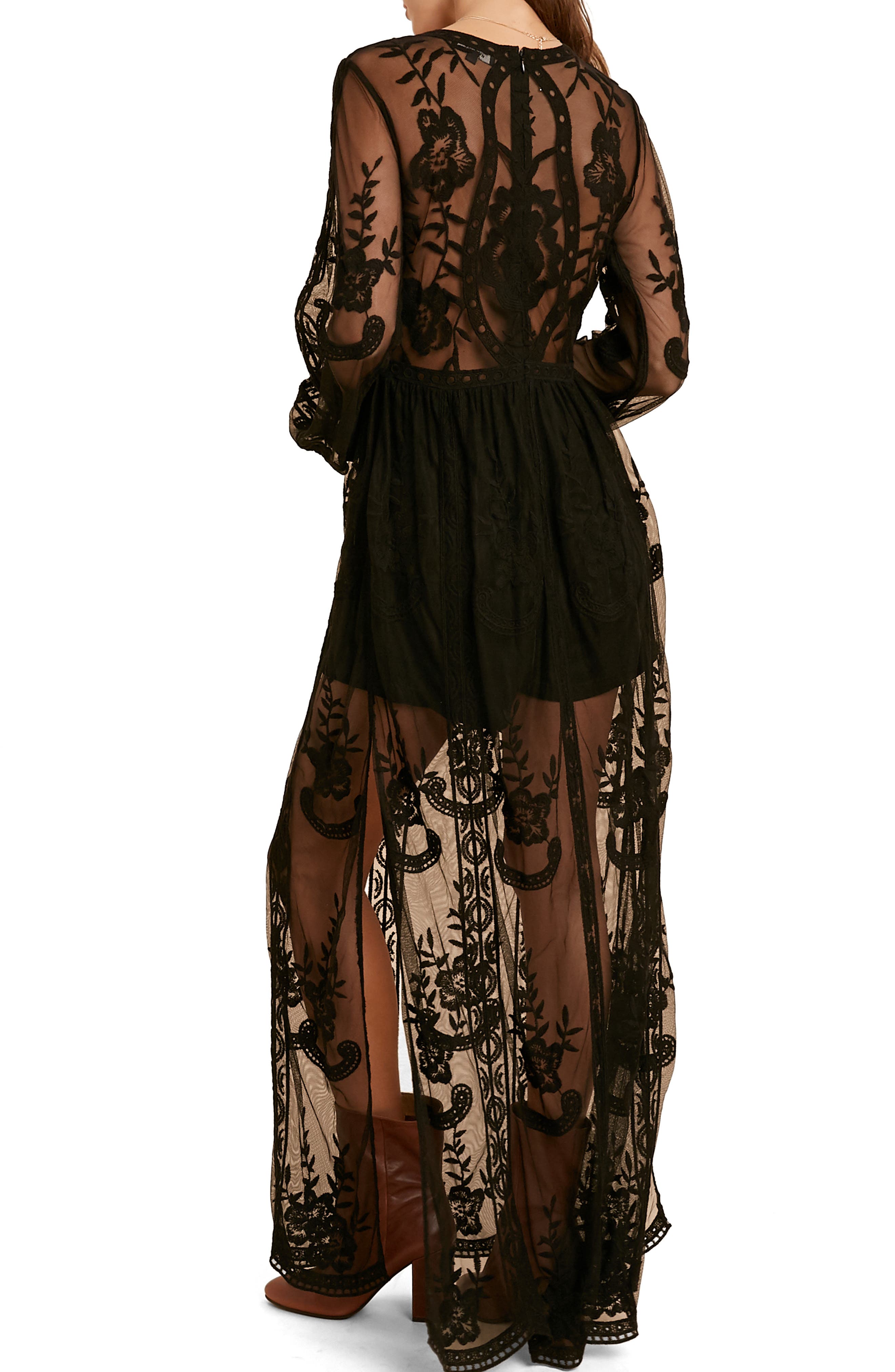 Floral Embroidered Long Sleeves Maxi Dress main image 0
