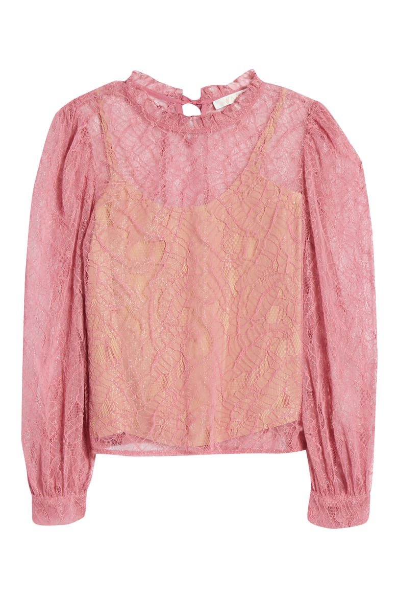 Wesley Lace Blouse, Alternate, color, MAGENTA LACE