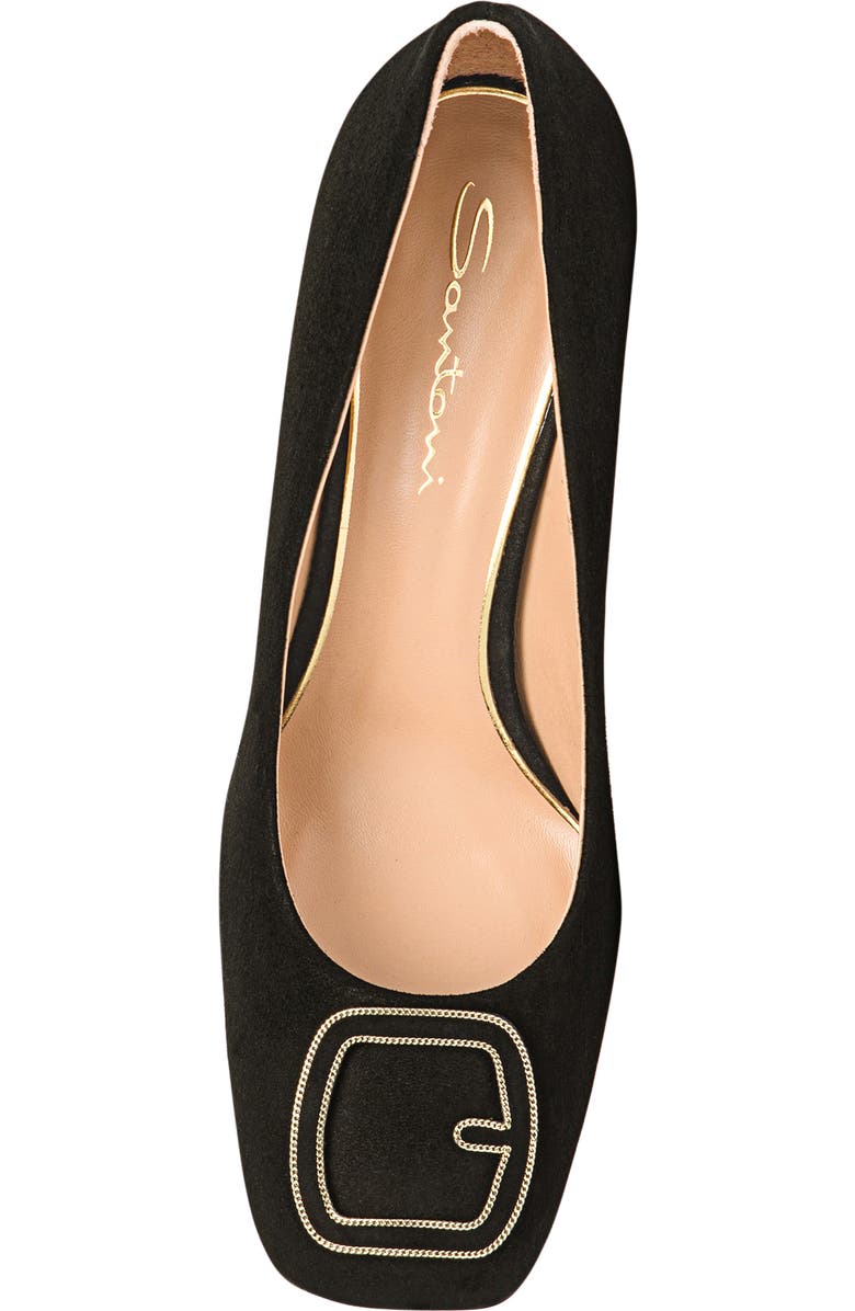 Santoni Suede High-Heel Pump, Alternate, color, Black