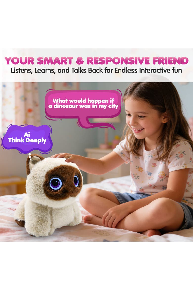 AI Plush Cat, Alternate, color, Brown