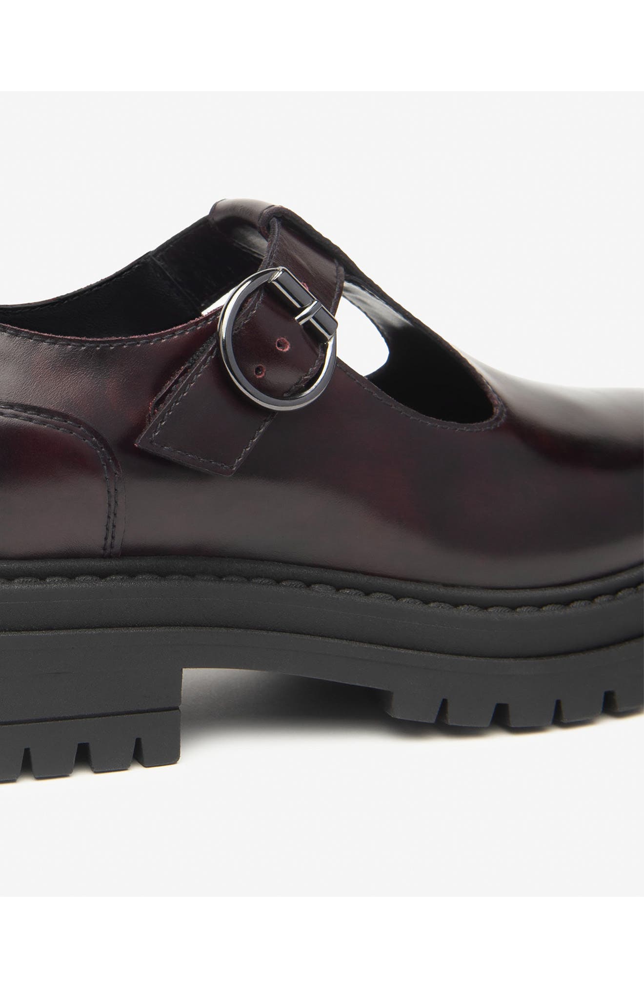 NeroGiardini Lug Sole Mary Jane Flat, Alternate, color, Bordeaux