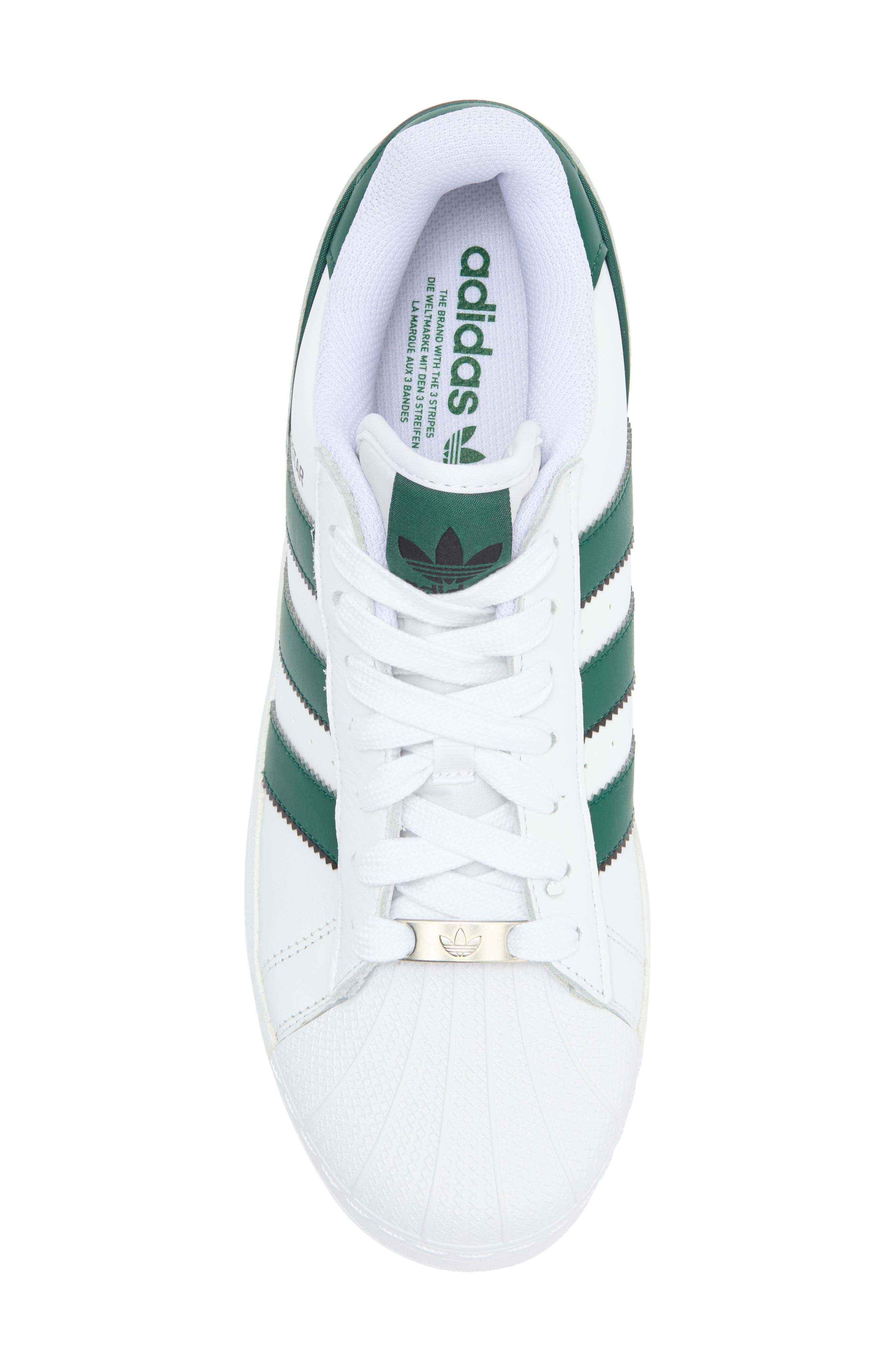 adidas Superstar XLG Sneaker, Alternate, color, White/ Green/ Black