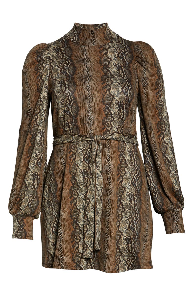 Leith Mock Neck Long Sleeve Minidress, Alternate, color, 