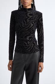 Ramy Brook Annabelle Burnout Mock Neck Top