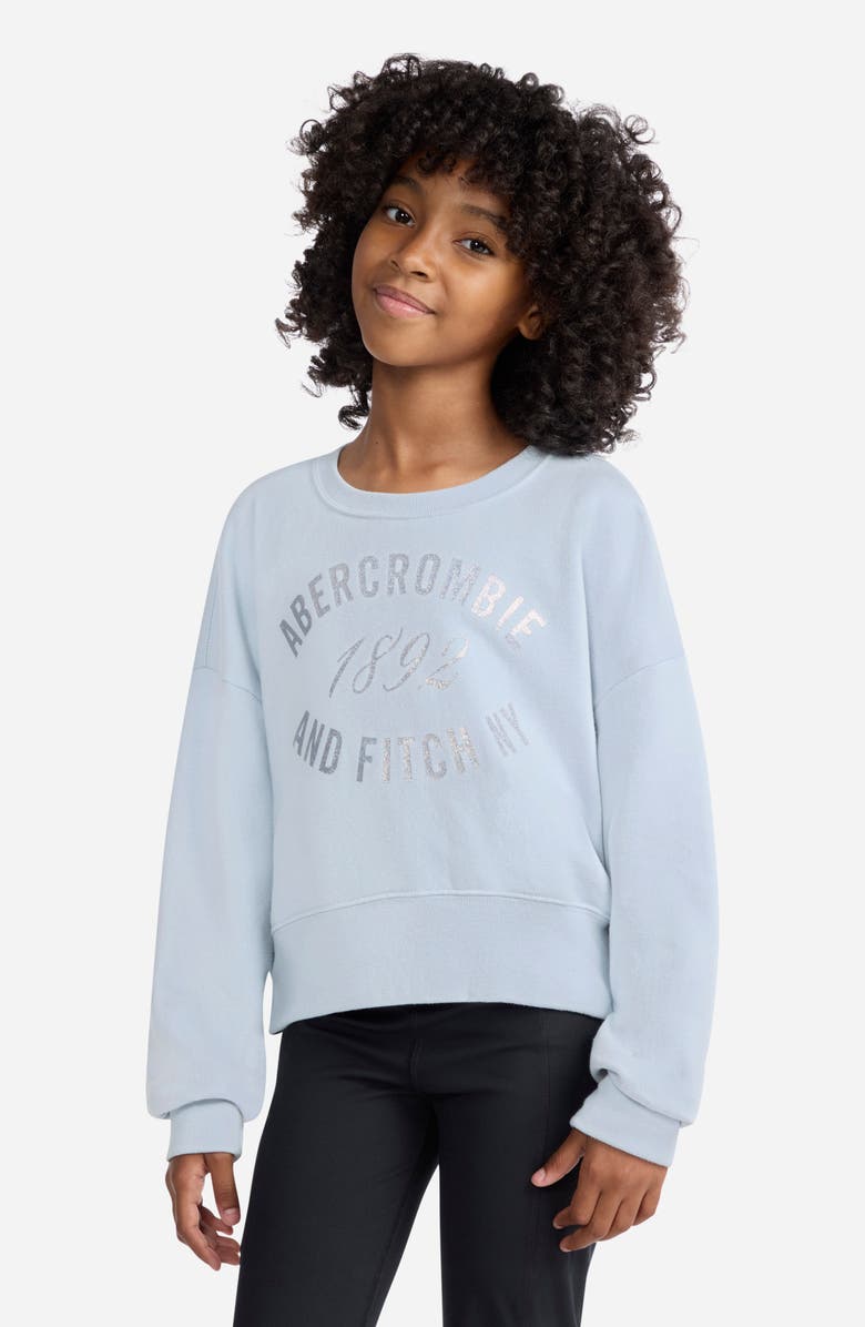 abercrombie kids Kids' Rose Bouquet Crewneck Sweatshirt, Alternate, color, Skyway