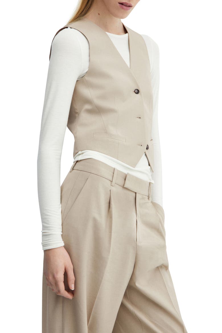 Button-Up Vest, Main, color, BEIGE