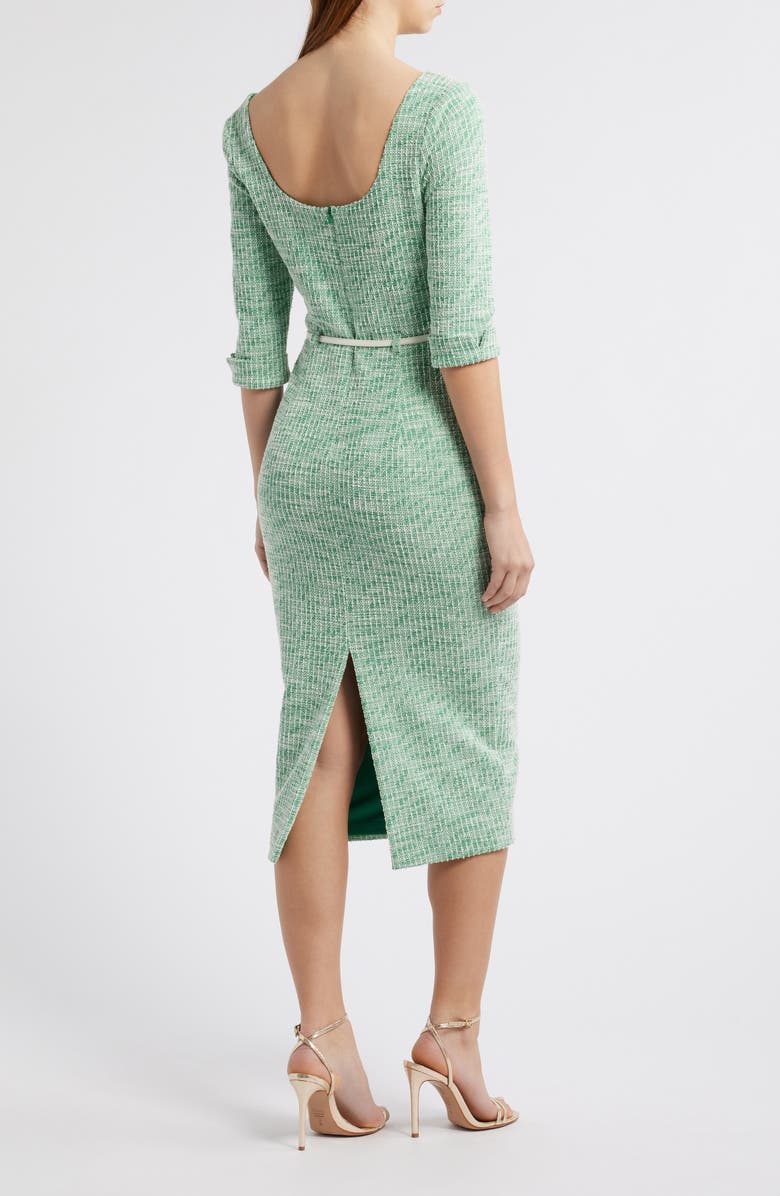 Black Halo Jackie Metallic Belted Midi Dress, Alternate, color, 