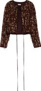 Dries Van Noten Sequin Embellished Silk Crop Jacket