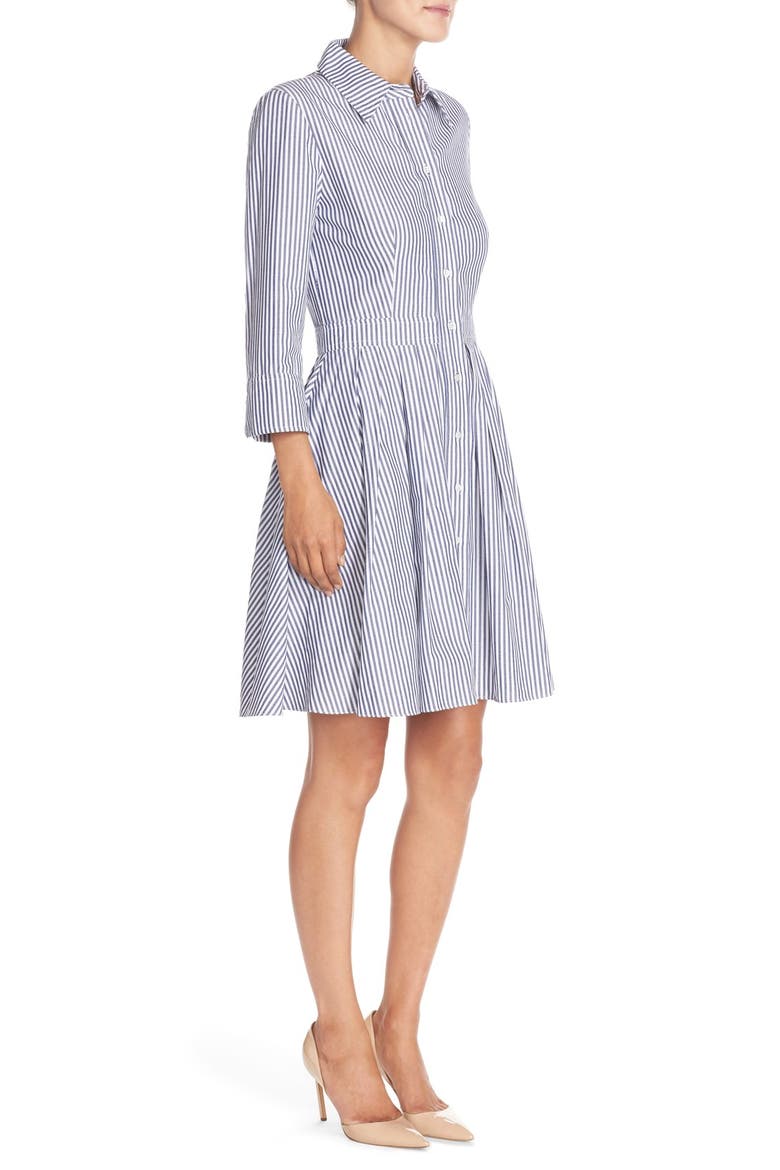 Stripe Cotton Shirtdress, Alternate, color, BLUE/ IVORY