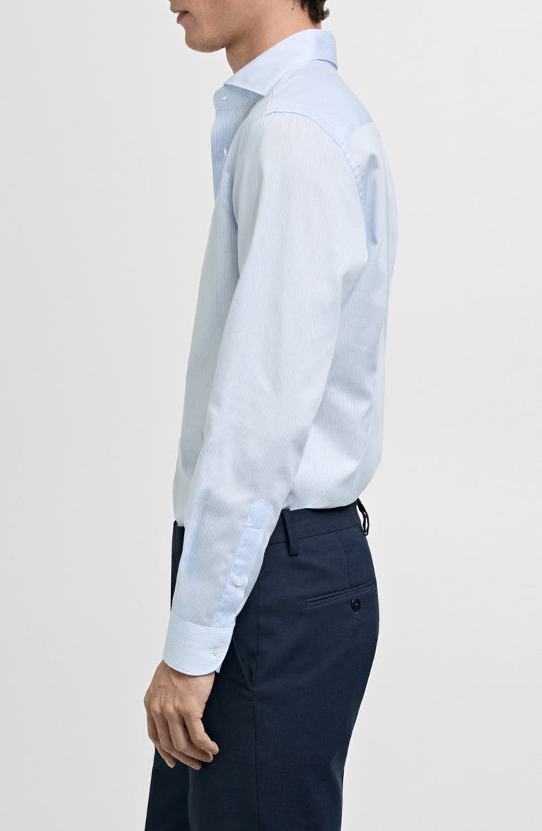 MANGO Slim Fit Stripe Cotton Button-Up Shirt, Alternate, color, 