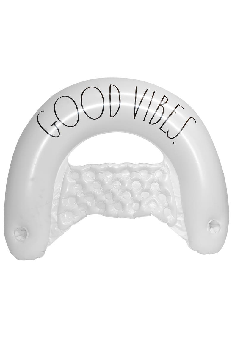 Good Vibes Chair Lounger 55 inch x 36 inch Water & Pool Inflatable, Main, color, White
