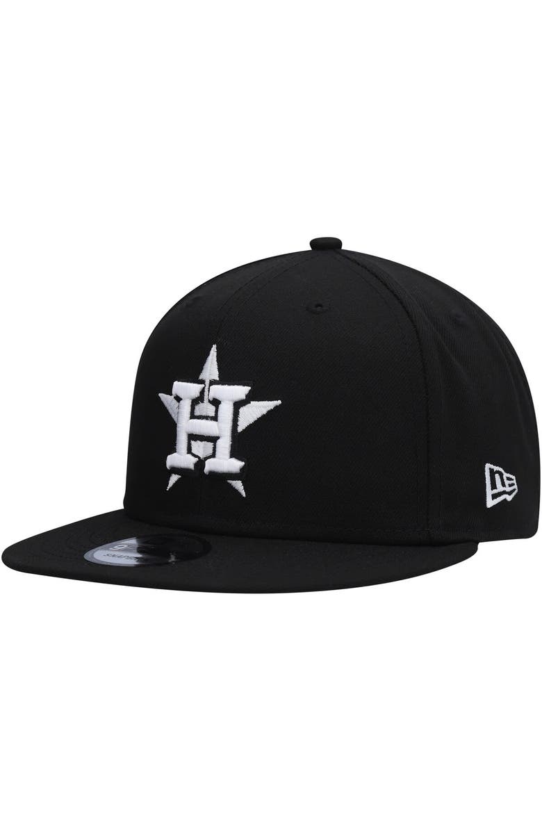 New Era Men's New Era Black Houston Astros Team 9FIFTY Snapback Hat, Main, color,