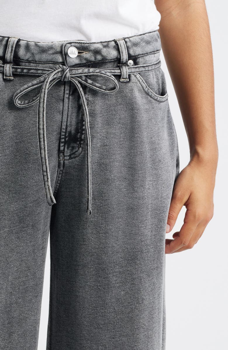 CITY BLUES Wide Leg Drawstring Waist Knit Jeans, Alternate, color, Washed Black