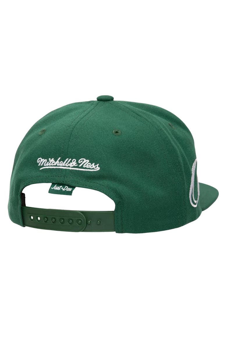 Men's Mitchell & Ness Green Oakland Athletics Just Don x MLB Lux Script Snapback Hat, Alternate, color, Green