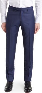 Zanella Parker Classic Wool Sharkskin Dress Pants
