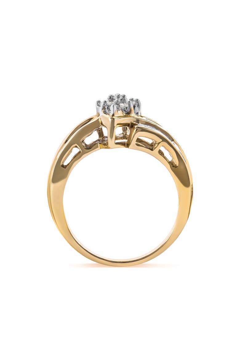 10K Yellow Gold 1/2Cttw Diamond Cluster Head & Shank Ring, Alternate, color, Yellow