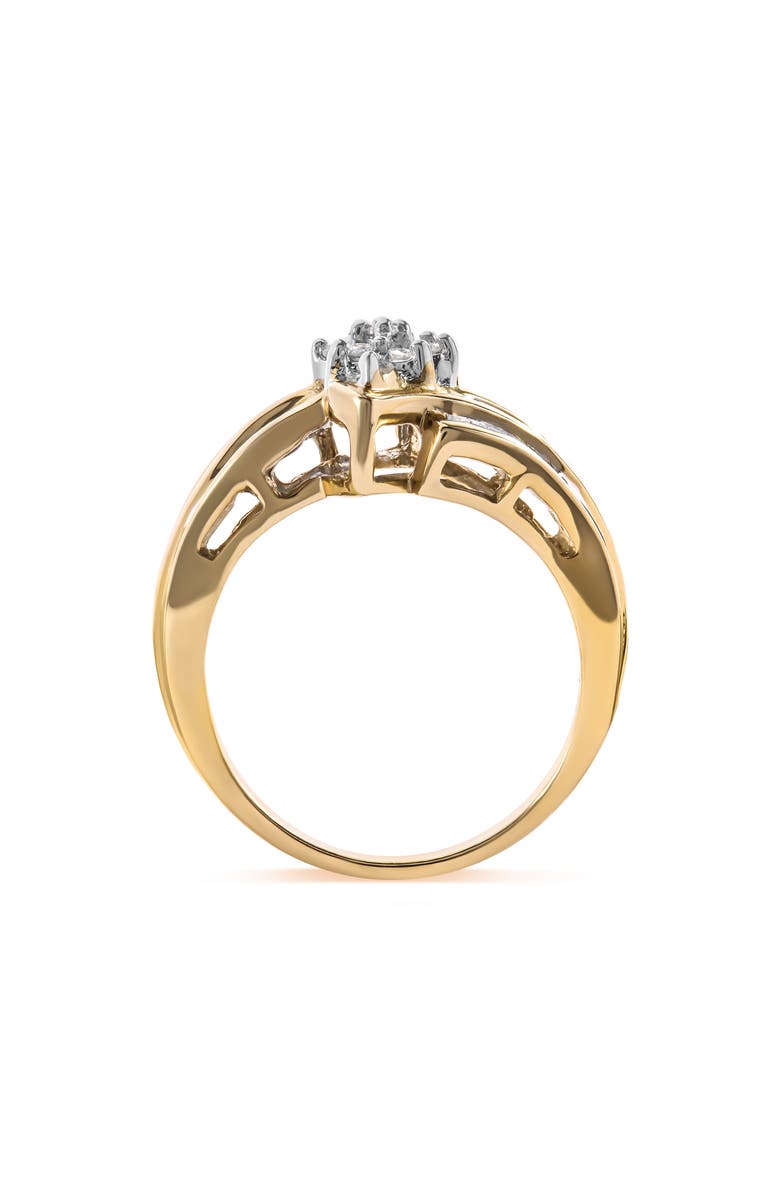 Haus of Brilliance 10K Yellow Gold 1/2Cttw Diamond Cluster Head & Shank Ring, Alternate, color, Yellow