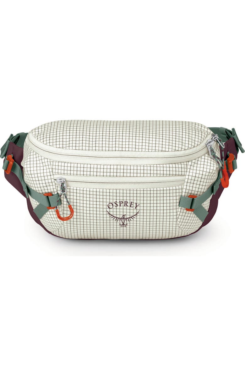 Osprey Transporter 3-Liter Waist Pack, Main, color, Mystery White/ Moody Burgundy