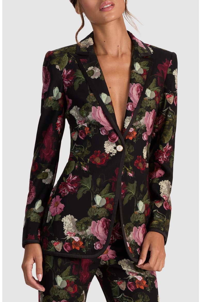 Breann Floral Fitted Blazer, Main, color, BE STILL