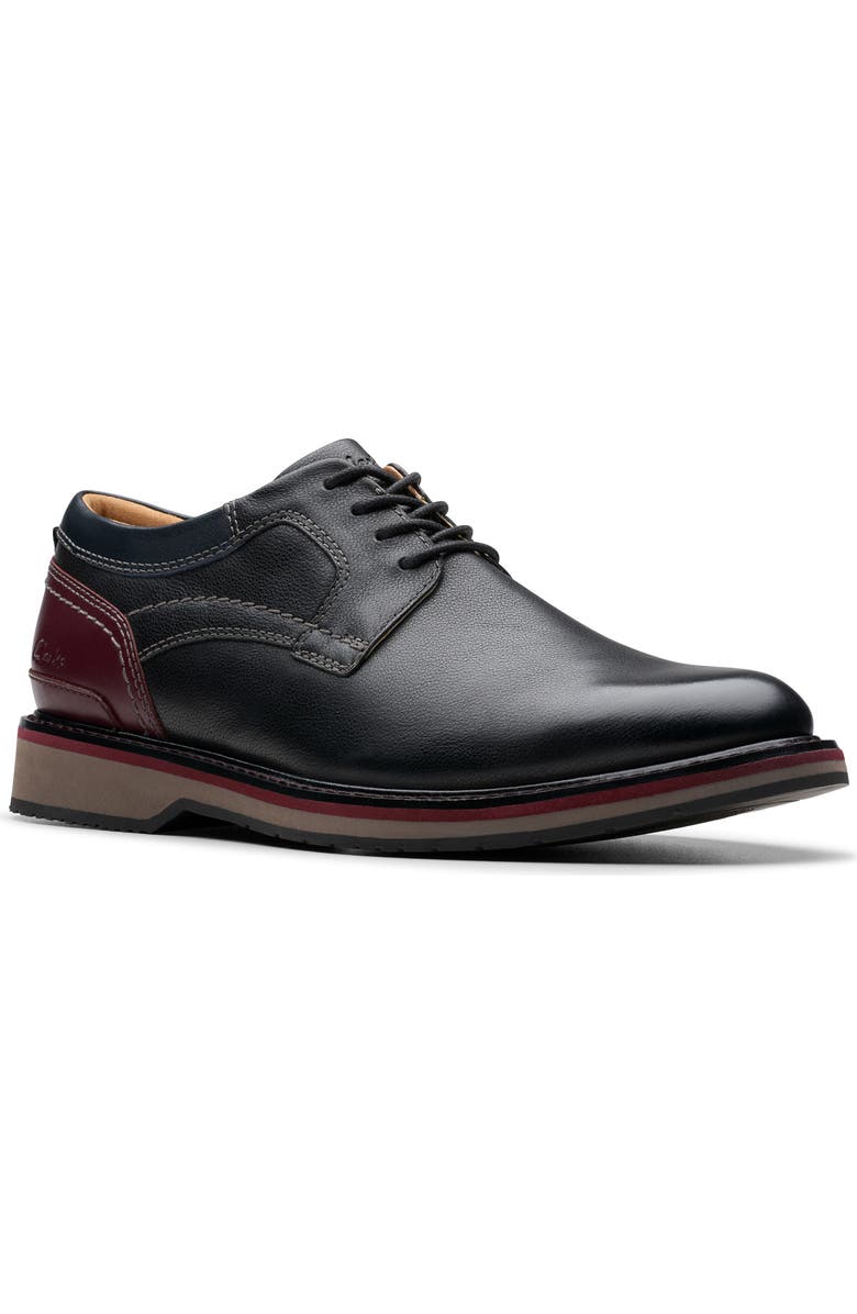 Clarks<sup>®</sup> Monahan Plain Toe Oxford, Main, color, Black Leather