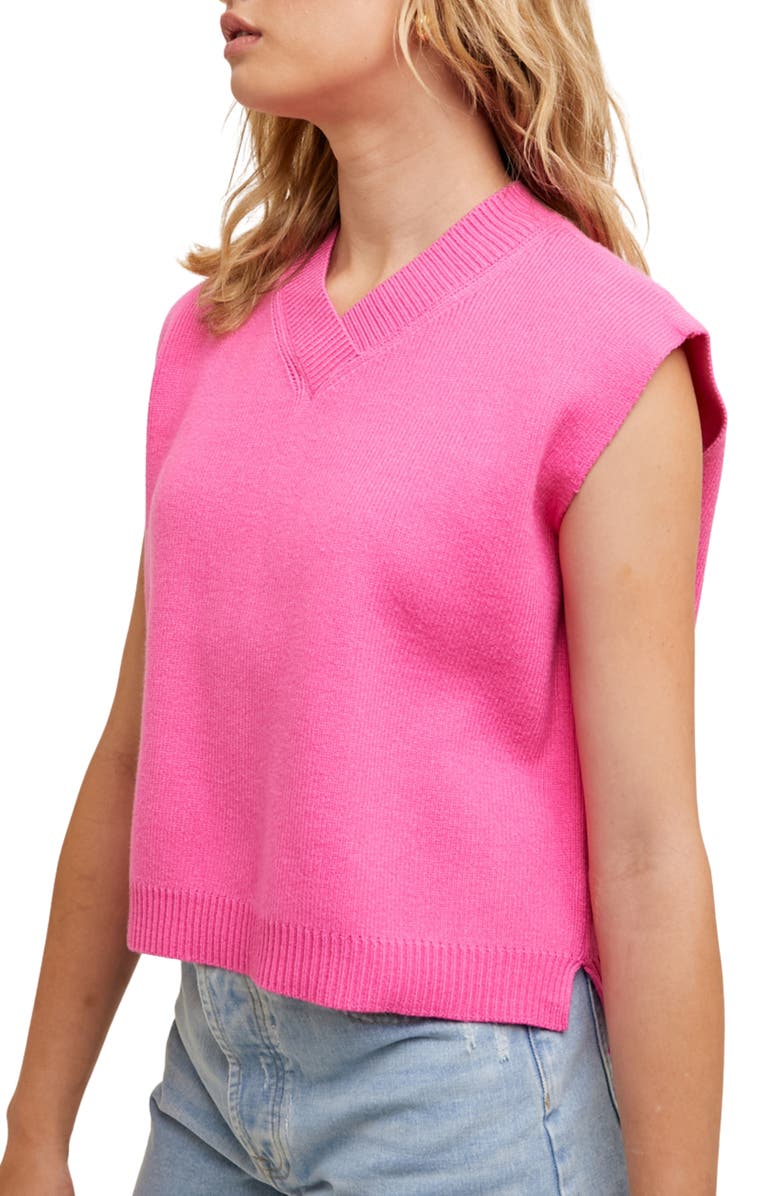 WISHLIST V-Neck Sweater Tank, Alternate, color, Punch