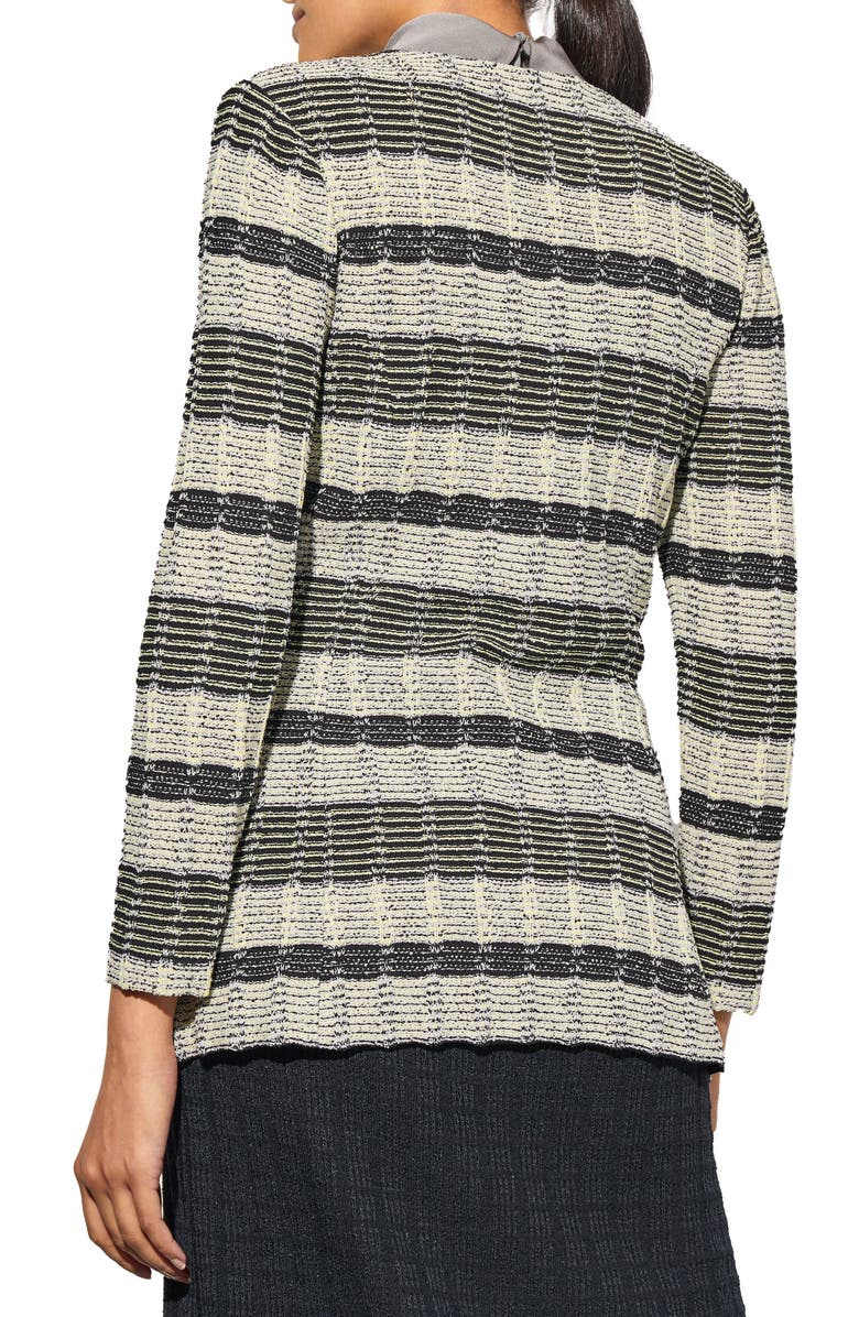 Ming Wang Heritage Fit Textured Knit Jacket, Alternate, color, Mink/ Lemon/ Lunar Rock/ Black