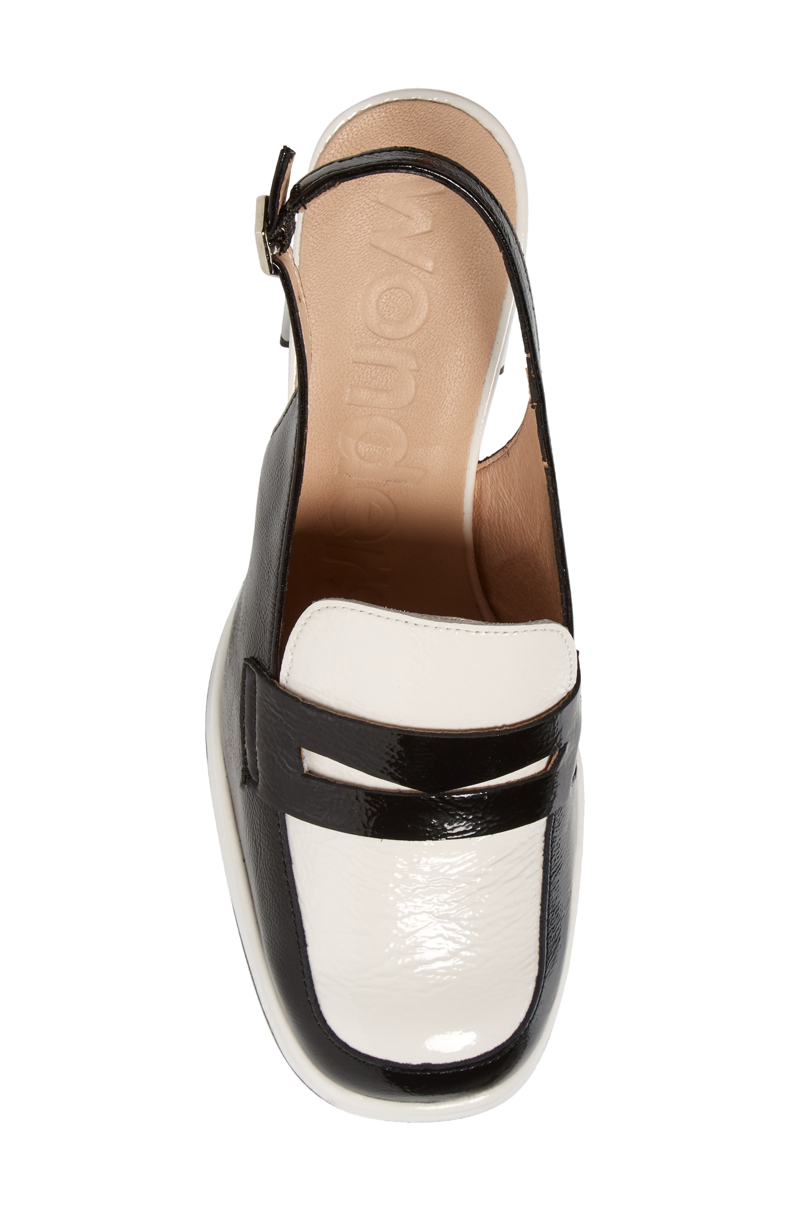 Wonders Amelia Block Heel Leather Pump, Alternate, color, Lack Black Off