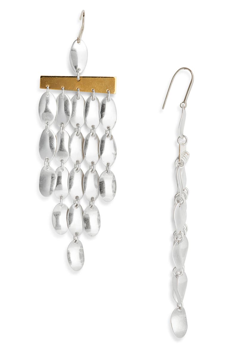 Fringe Drop Earrings, Main, color, SILVER/ DORE