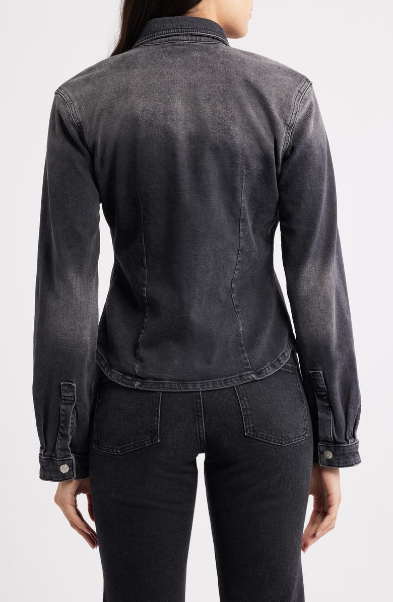 WARP+WEFT PMI Western Denim Fitted Waist Snap-Up Shirt, Alternate, color, In The Night