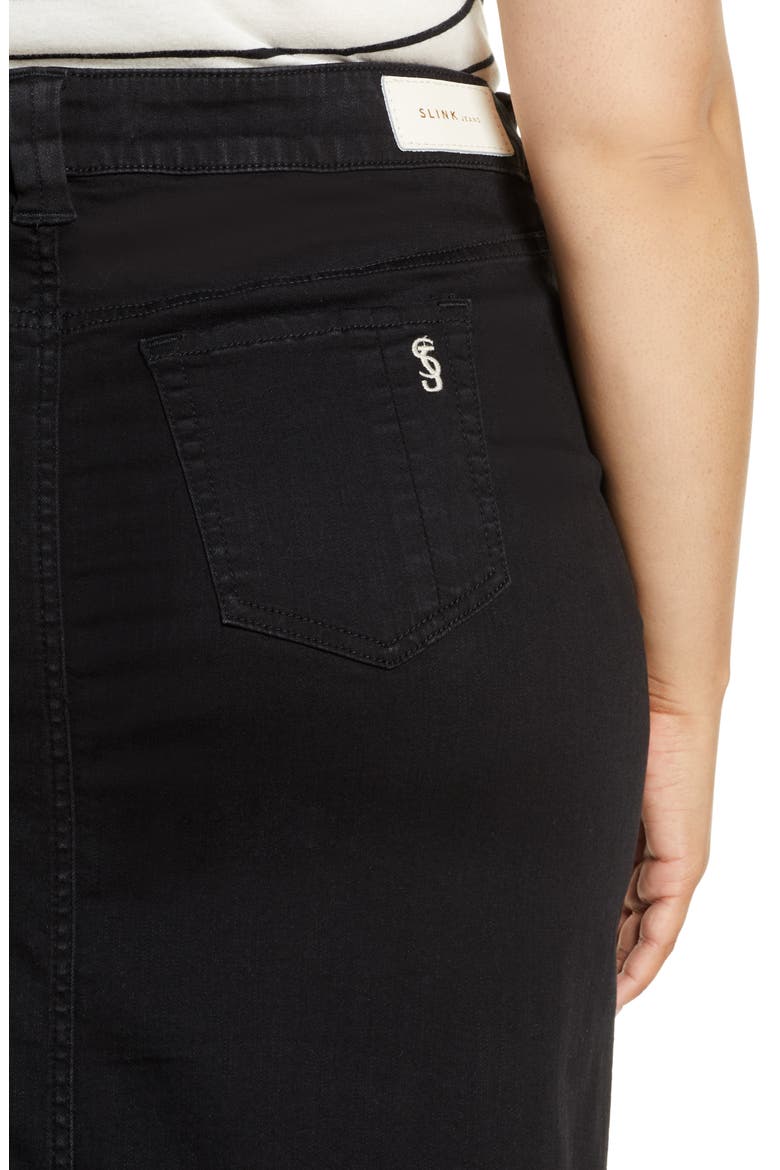 Long Denim Skirt, Alternate, color, BLACK