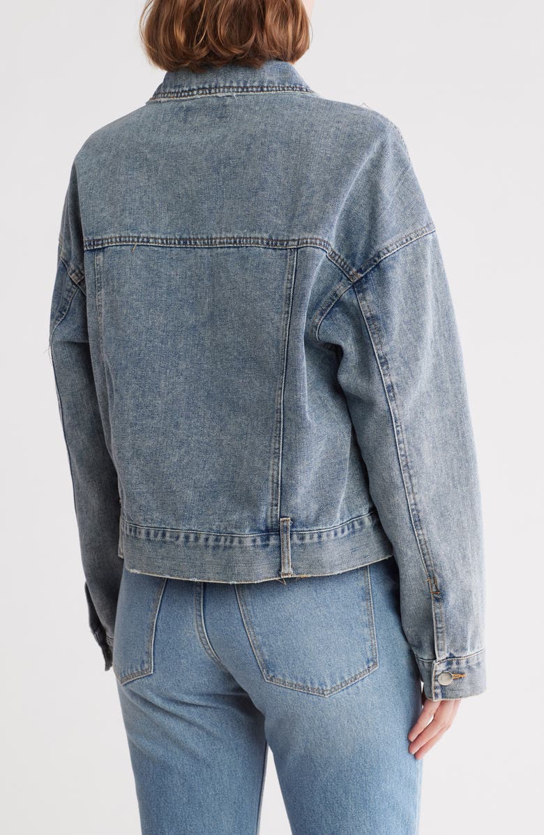 Vigoss Oversize Denim Trucker Jacket, Alternate, color, Light Wash