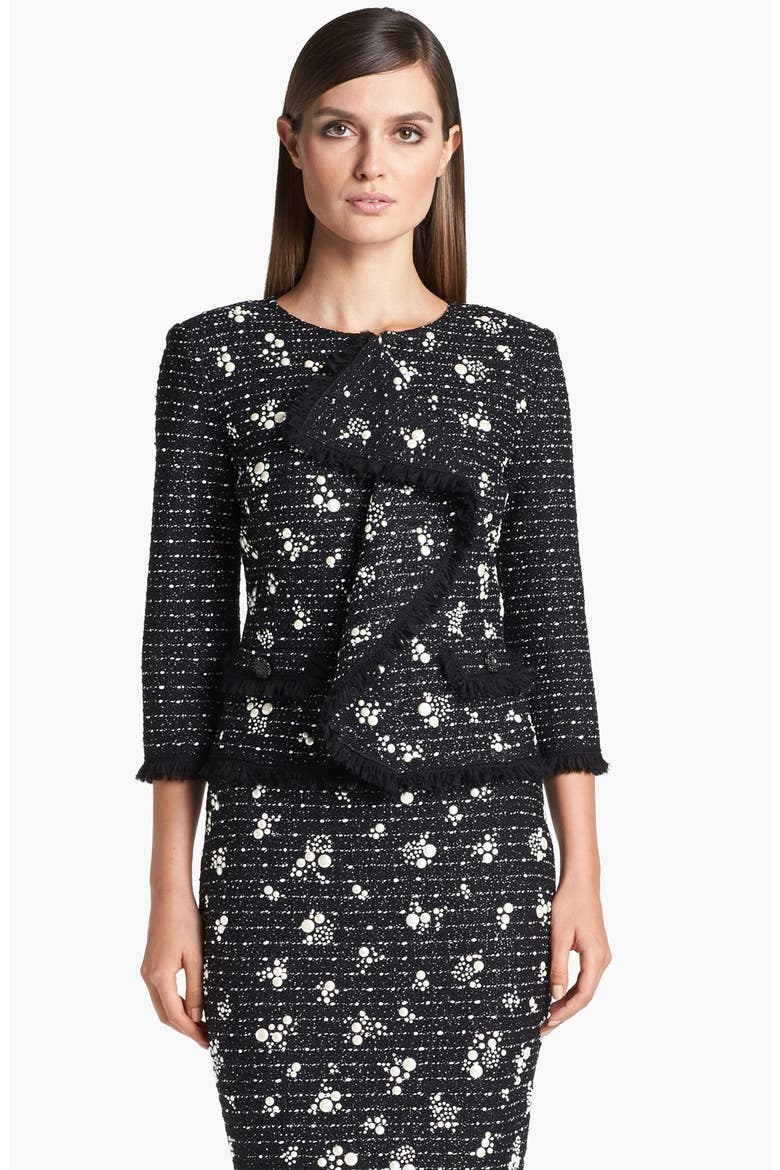 Embellished Dash Tweed Jacket, Main, color, CAVIAR MULTI