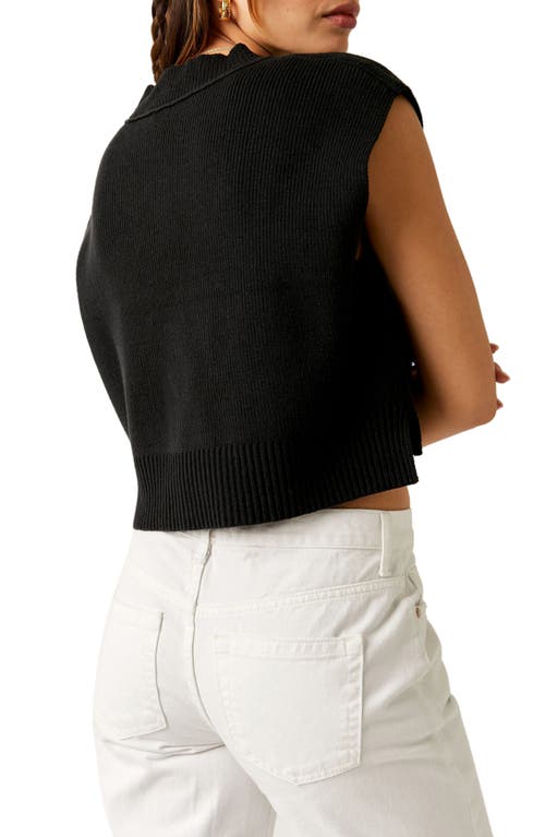 Free People Women's Easy Street Crop Sweater Vest In Black