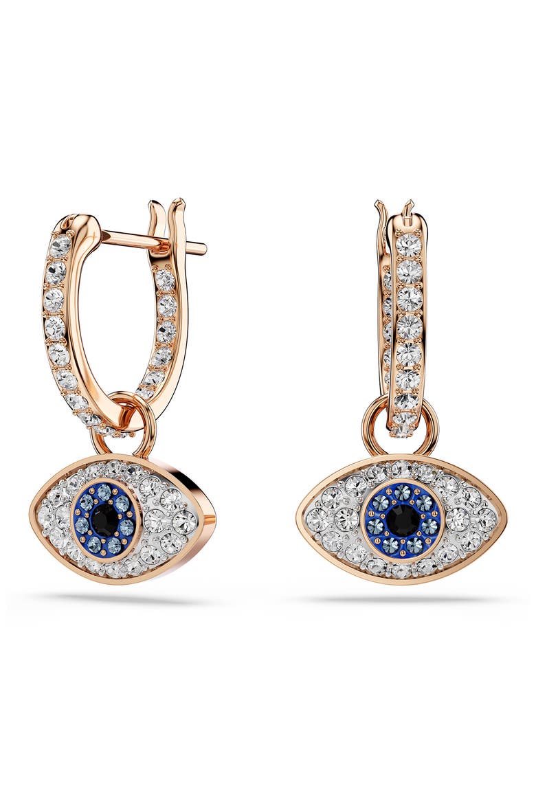 Symbolica Drop Hoop Earrings, Main, color, ROSE GOLD/ MULTI