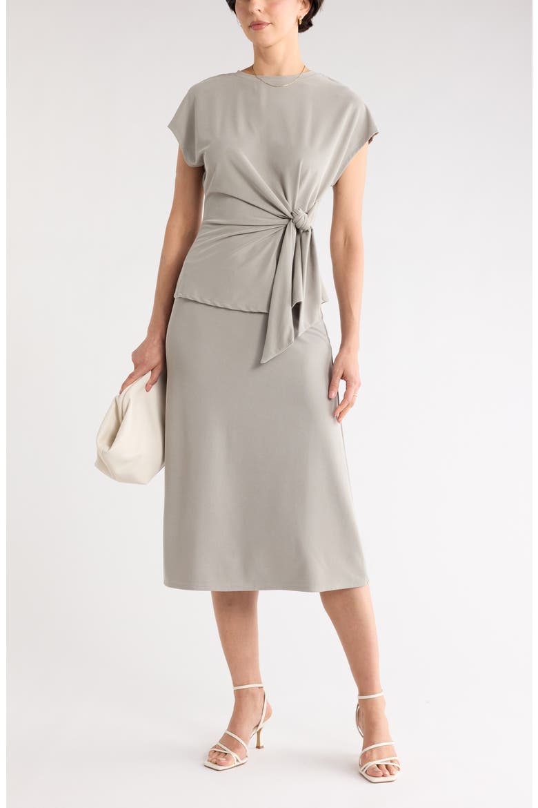 Short Sleeve Tie Detail Top, Main, color, GREEN CHAPARRAL