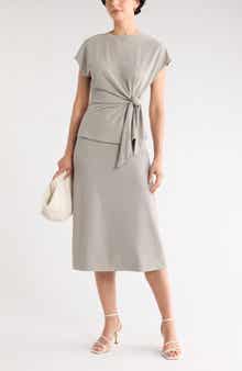 NORDSTROM RACK Short Sleeve Tie Detail Top