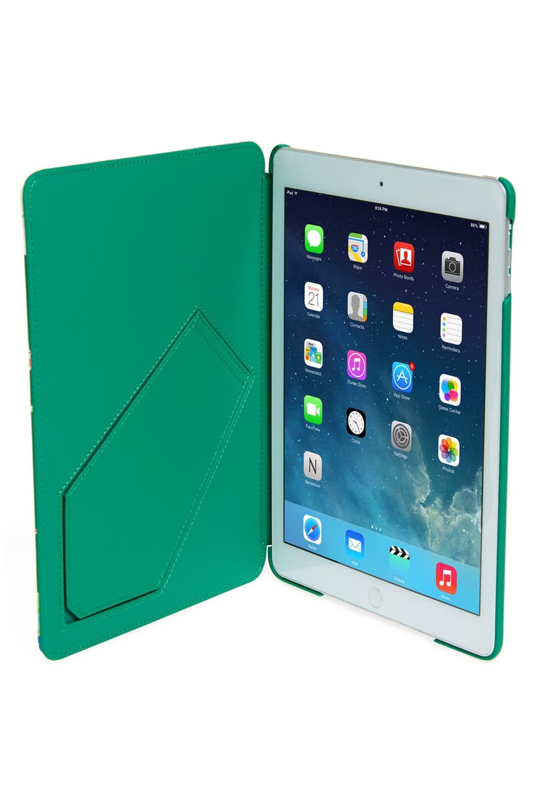 'spring blooms' iPad Air hardcase folio, Alternate, color, SPROUT GREEN