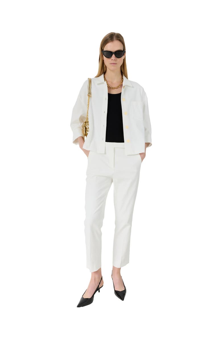 GERARD DAREL Tenya Tailored Cropped Boxy Jacket, Alternate, color, Ecru