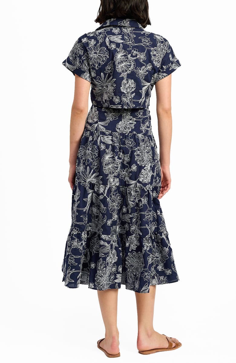En Saison Embroidered Maxi Shirtdress, Alternate, color, Navy