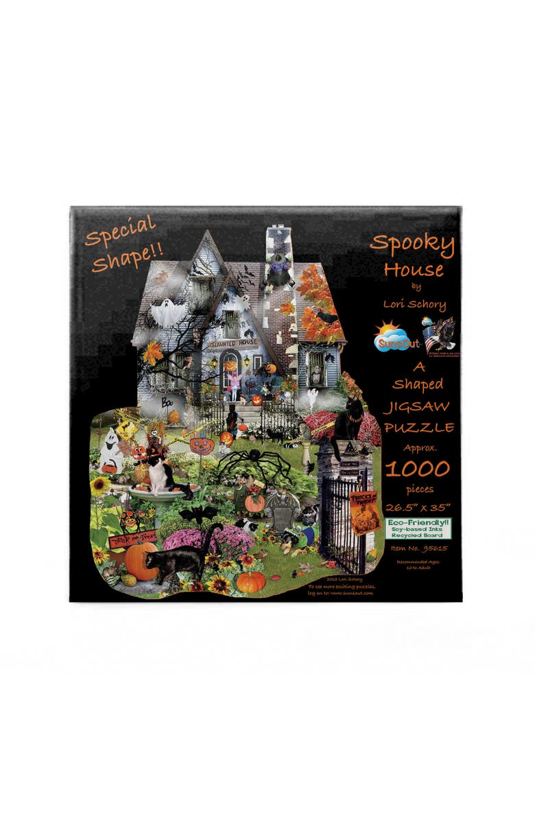 Sunsout Spooky House 1000 piece Jigsaw Puzzle for Adults Special Shape, Alternate, color, Multicolor