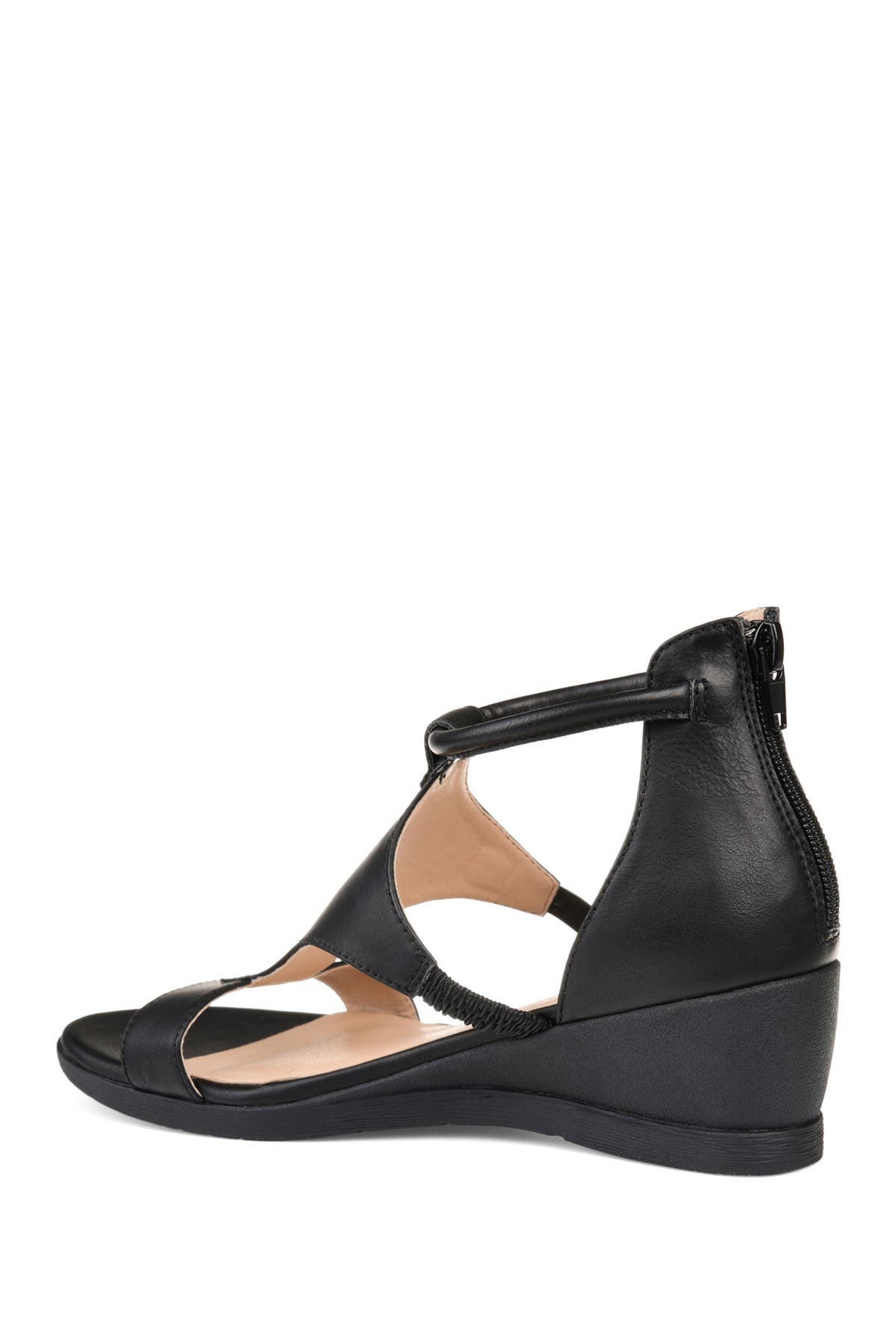 Journee Collection JOURNEE Trayle Wedge Sandal, Alternate, color, Black
