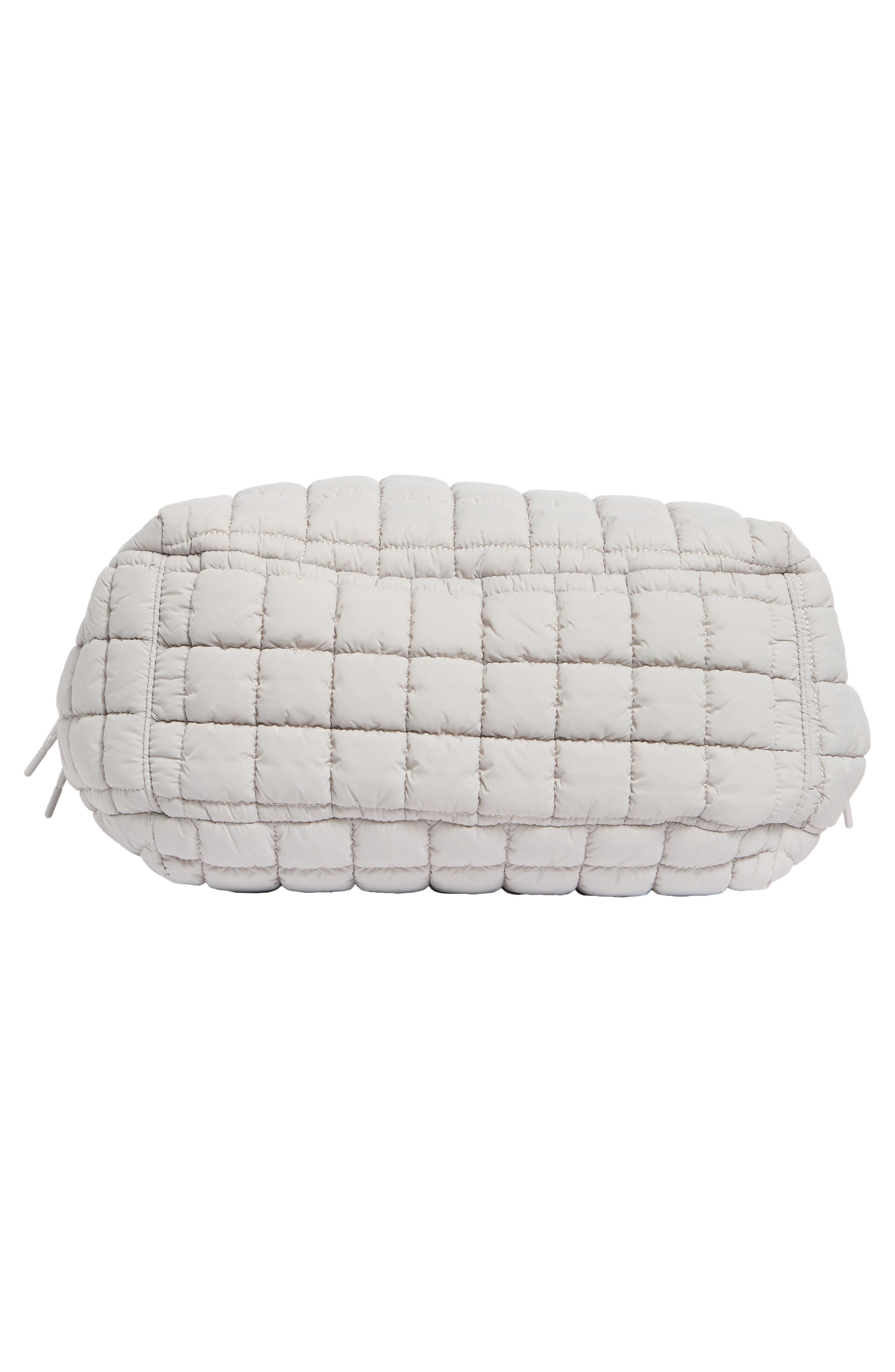 URBAN EXPRESSIONS HANDBAGS Square Quilt Nylon Hobo Bag, Alternate, color, Dove Grey