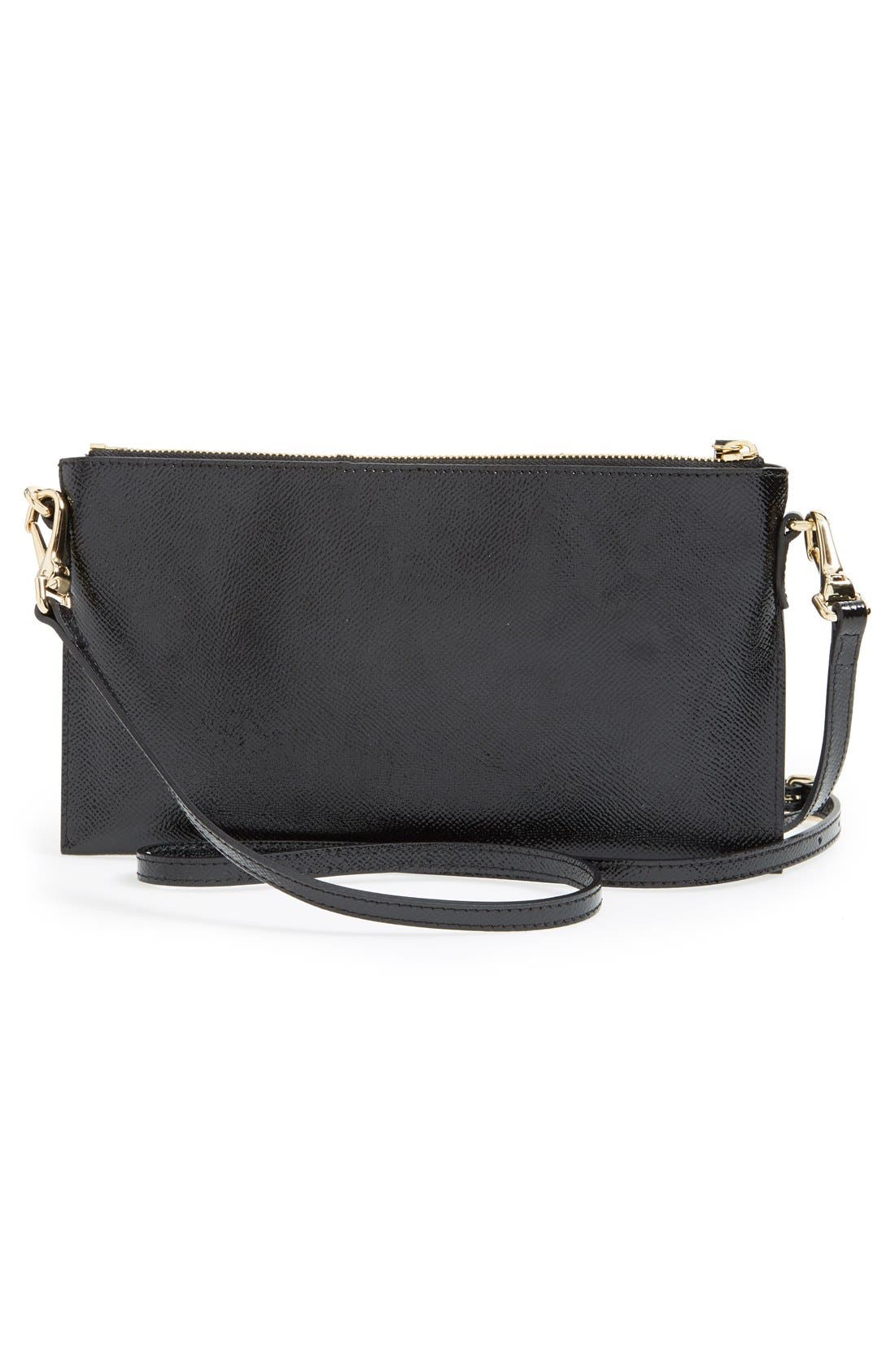 'Peyton - London Leather' Crossbody Bag, Alternate, color, BLACK