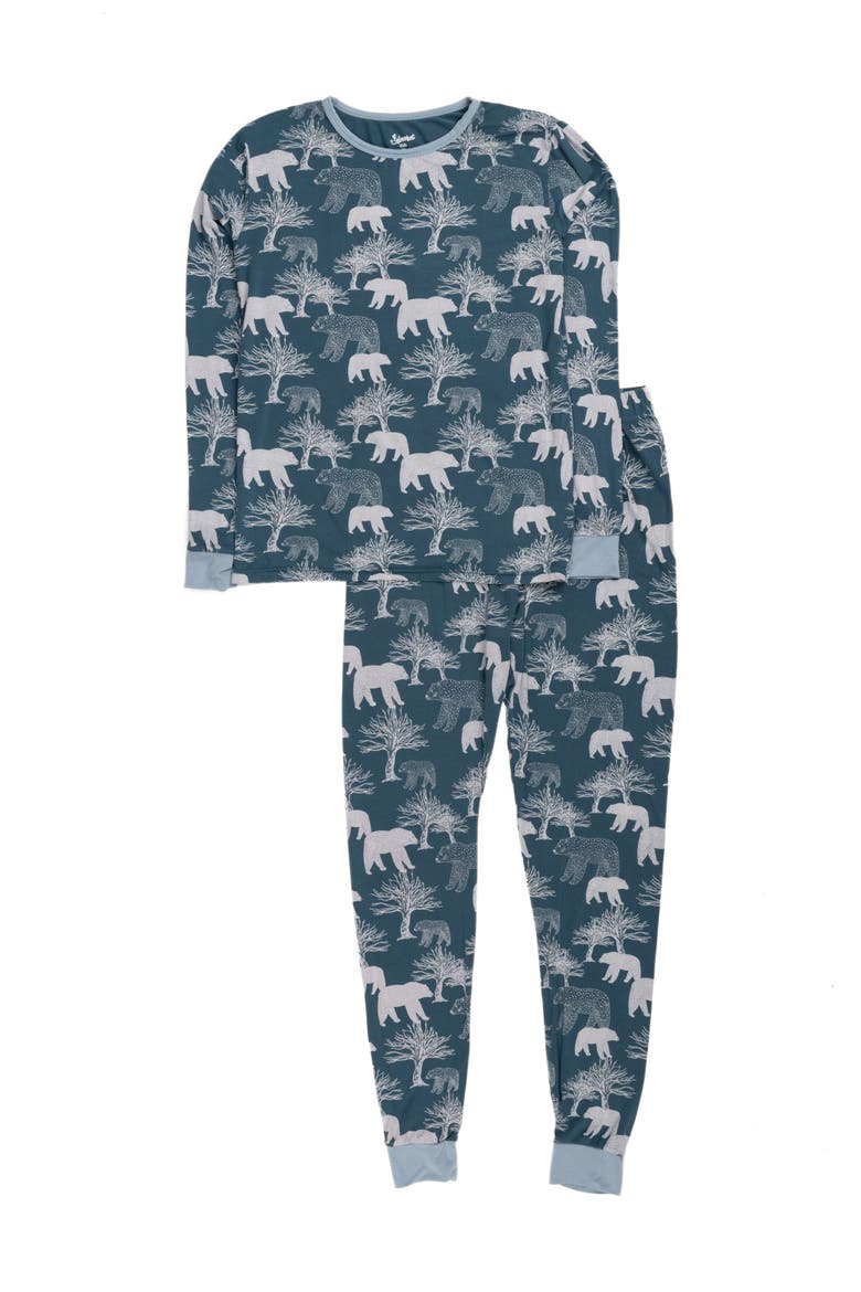 2-pc. Soft Stretch Viscose Matching Family Holiday Pajamas, Alternate, color, Polar Bear Blue