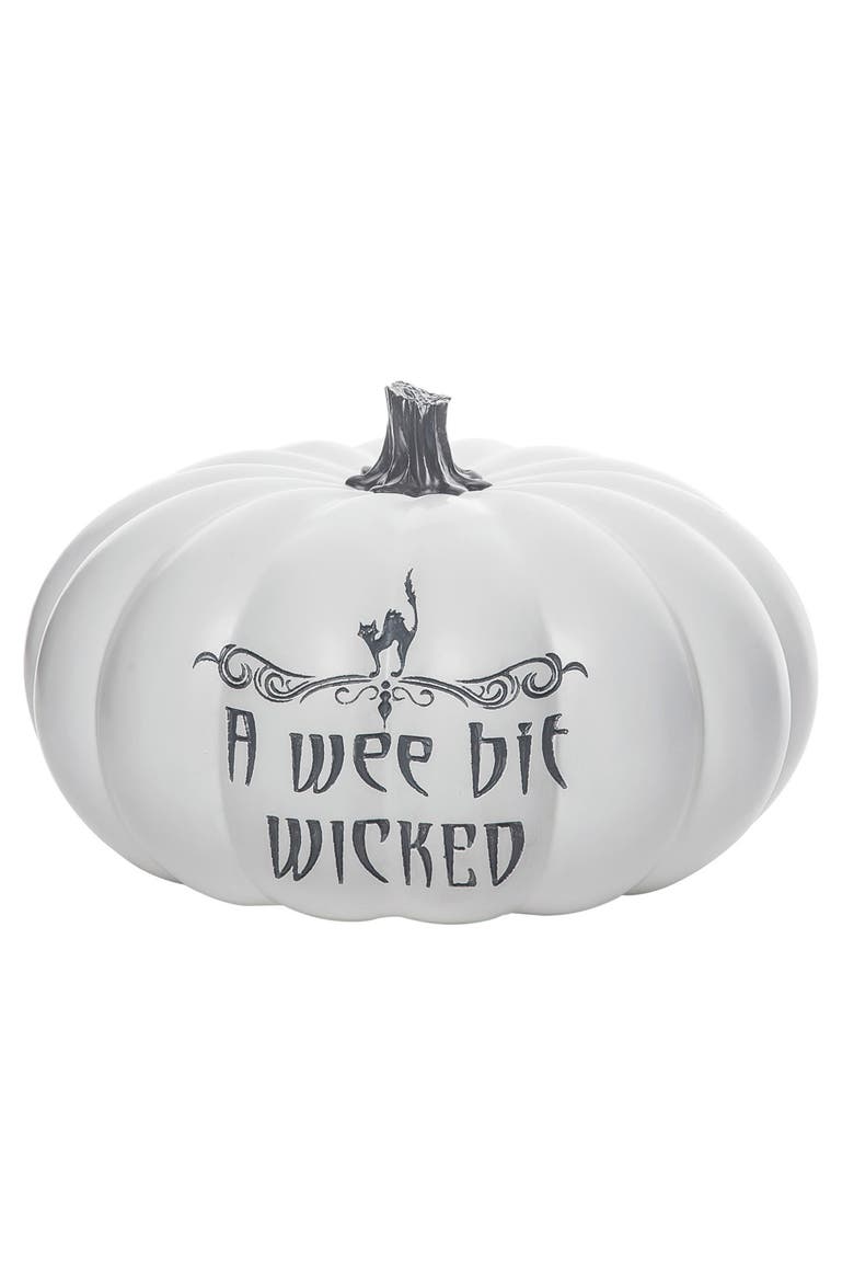 Resin White Halloween Pumpkin Table Decor, Main, color, White
