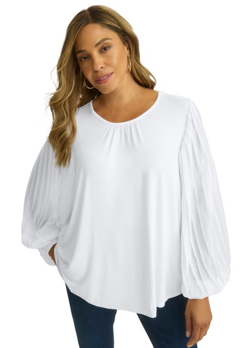Stretch Pleated Sleeve Top (Plus Available)