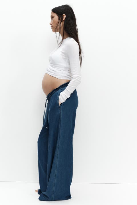 Mama Wide Paper Bag Trousers